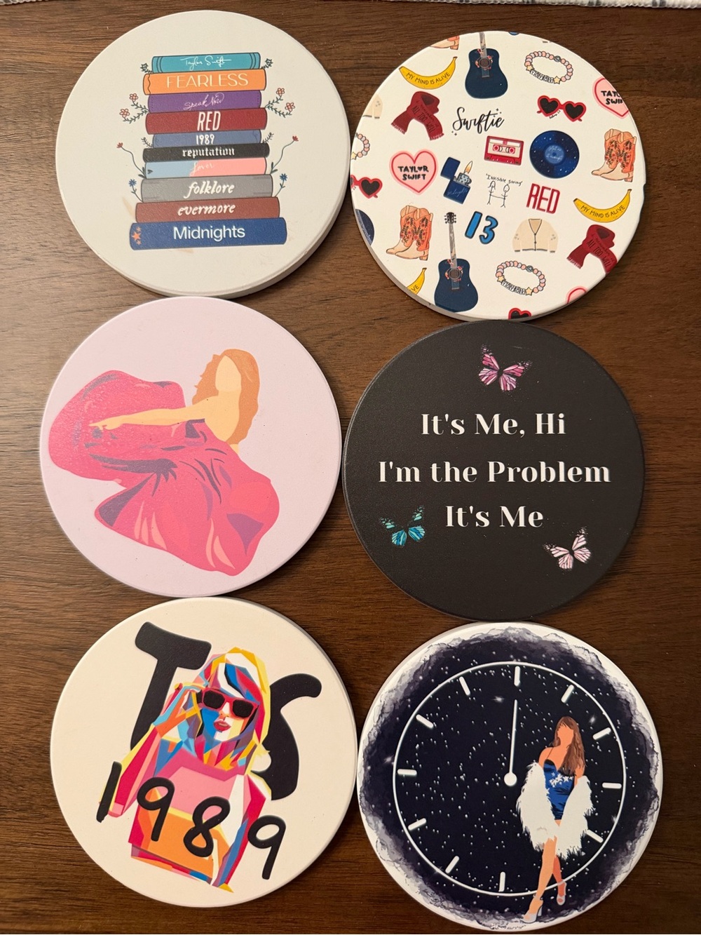 Taylor Swift set of 6 Drink Coasters with Holder